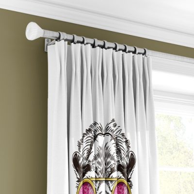 Παιδική Κουρτίνα με Σχέδιο Καμηλοπάρδαλης και Ροζ Γυαλιά Ηλίου - Κουρτίνα με Πολυθεσική Τρέσα