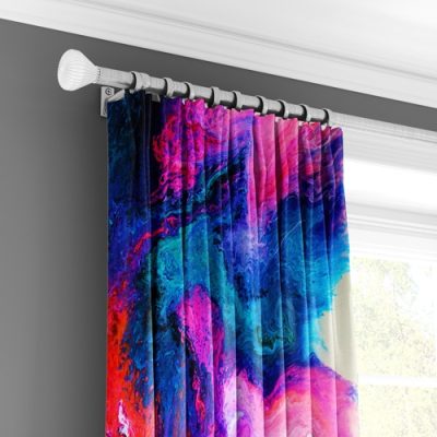 Πολύχρωμη Κουρτίνα με Αφηρημένο Σχέδιο και Πολυθεσική Τρέσα