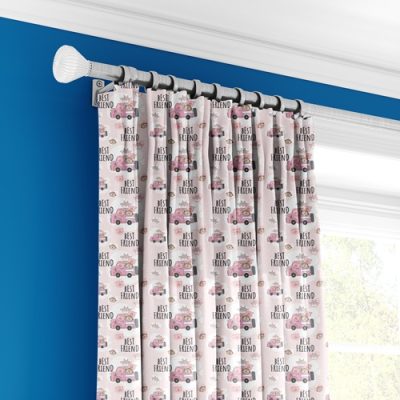 Παιδική Κουρτίνα με Λουλούδια και Best Friend - Κουρτίνα με Πολυθεσική Τρέσα