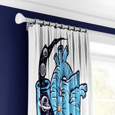 Κουρτίνα Γαλαξίας με Πολυθεσική Τρέσα και Αστροναυτικό Σχέδιο