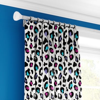 Κουρτίνα με Πολυθεσική Τρέσα και Πολύχρωμο Λεοπάρ Print