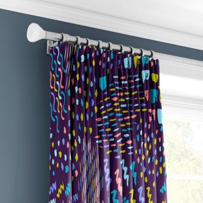Κουρτίνα Πολύχρωμη με Αφηρημένο Σχέδιο και Πολυθεσική Τρέσα