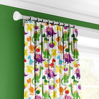 Παιδική Κουρτίνα με Πολυθεσική Τρέσα και Πολύχρωμα Δεινόσαυρα