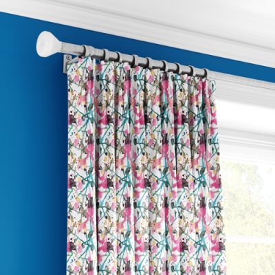 Παιδική Κουρτίνα με Πολύχρωμα Ζωάκια και Πολυθεσική Τρέσα