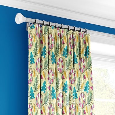 Κουρτίνα με Τροπικά Σχέδια και Πολυθεσική Τρέσα για Καλοκαιρινή Διακόσμηση