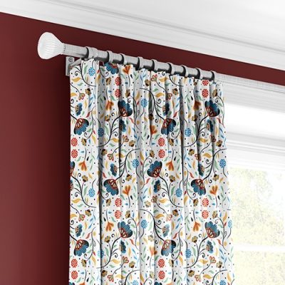 Κουρτίνα Blackout με Πολύχρωμο Λουλουδένιο Σχέδιο και Πολυθεσική Τρέσα