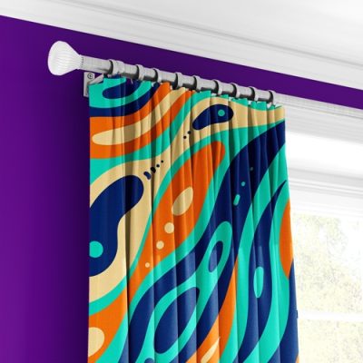 Κουρτίνα με Αφηρημένα Σχέδια και Έντονα Χρώματα - Κουρτίνα με Πολυθεσική Τρέσα