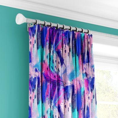 Πολύχρωμη Κουρτίνα με Πολυθεσική Τρέσα και Αφηρημένο Σχέδιο για Μοντέρνο Σαλόνι