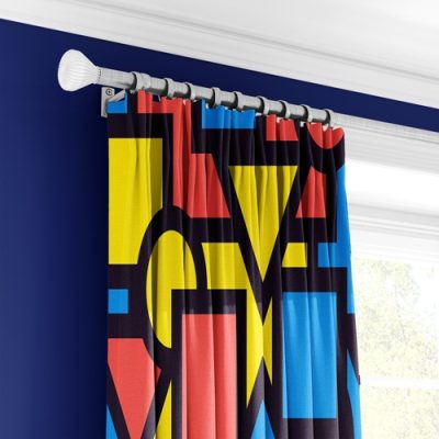 Κουρτίνα με Πολυθεσική Τρέσα και Γεωμετρικά Σχέδια σε Πολύχρωμα Χρώματα