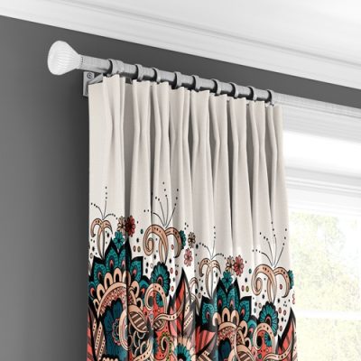 Κουρτίνα με Πολυθεσική Τρέσα και Πολύχρωμο Μανδαλά Μοτίβο