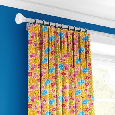 Παιδική Κουρτίνα με Πολύχρωμα Λουλούδια και Ζωάκια - Κουρτίνα με Πολυθεσική Τρέσα