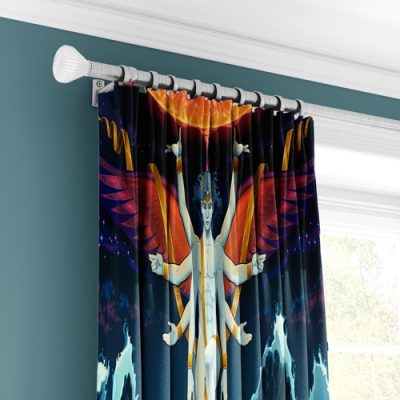 Κουρτίνα με Σχέδιο Αγγέλου και Φτερών με Πολυθεσική Τρέσα