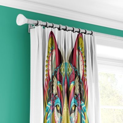 Κουρτίνα με Πολύχρωμο Γεωμετρικό Σχέδιο Ζώου