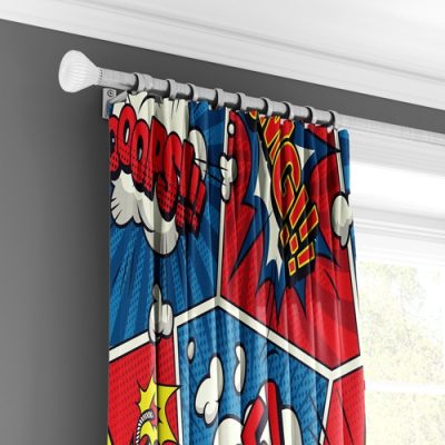 Κουρτίνα Κόμικ Pop Art με Πολυθεσική Τρέσα