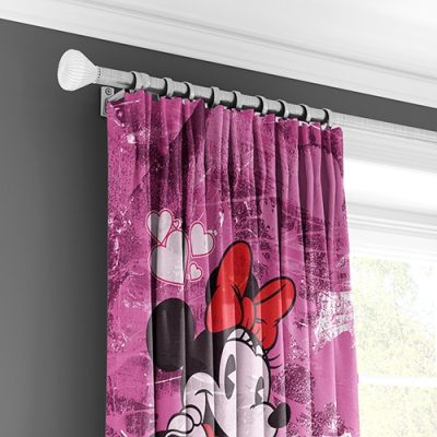 Παιδική Κουρτίνα με Κινούμενο Σχέδιο σε Ροζ, Κουρτίνα με Πολυθεσική Τρέσα