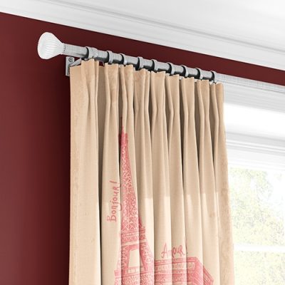 Κουρτίνα με Πολυθεσική Τρέσα και Γαλλικό Σχέδιο σε Μπεζ Χρώμα