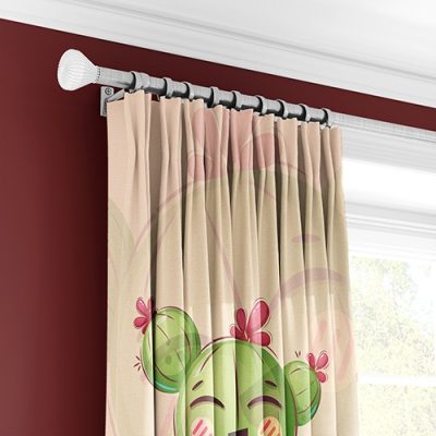 Παιδική Κουρτίνα με Σχέδιο Κάκτου και Πολυθεσική Τρέσα