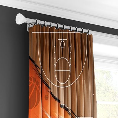 Κουρτίνα με Σχέδιο Γηπέδου Μπάσκετ και Πολυθεσική Τρέσα