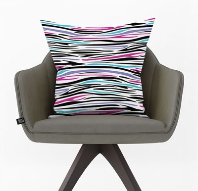 Διακοσμητικό Μαξιλάρι με Πολύχρωμο Ζεβρέ Μοτίβο