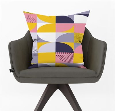 Διακοσμητικό Μαξιλάρι Πολύχρωμων Γεωμετρικών Μορφών