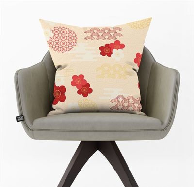 Διακοσμητικό Μαξιλάρι 35×35 με Ιαπωνικό Σχέδιο