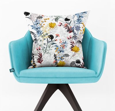 Διακοσμητικό Μαξιλάρι με Λουλουδένιο Σχέδιο - 35x35/45x45