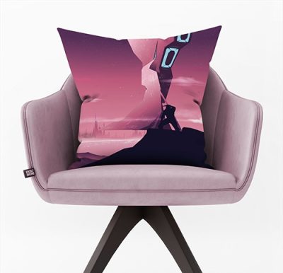 Διακοσμητικό Μαξιλάρι με Μωβ Αφηρημένο Σχέδιο, 35×35 ή 45×45