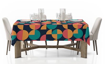 Τραπεζομάντηλο Γεωμετρικών Σχεδίων Πολύχρωμο