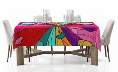 Πολύχρωμο Τραπεζομάντηλο με Αφηρημένο Σχέδιο