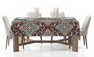 Τραπεζομάντηλο με Πολύχρωμο Γεωμετρικό Σχέδιο