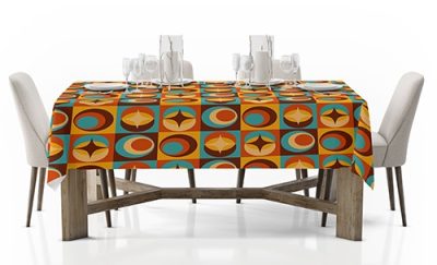 Ρετρό Τραπεζομάντηλο με Γεωμετρικά Σχέδια
