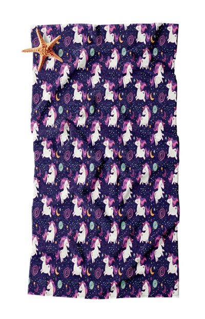 Πετσέτα Θαλάσσης με Μονόκερους και Αστέρια