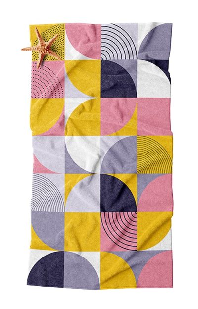 Πετσέτα Θαλάσσης με Πολύχρωμα γεωμετρικά μοτίβα