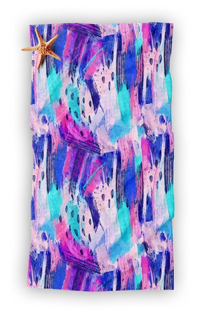 Πετσέτα Θαλάσσης με Πολύχρωμo αφηρημένο σχέδιο