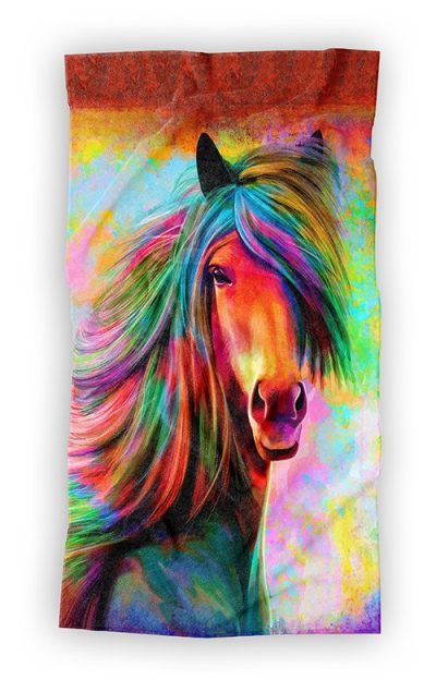 Πολύχρωμη Πετσέτα με Σχέδιο Αλόγου